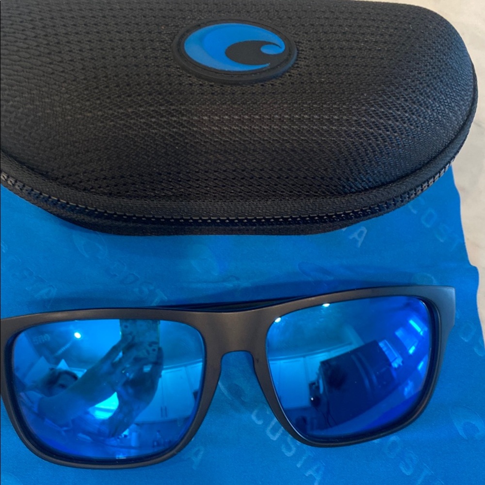 Costa Black Sunglasses with Blue Lenses
